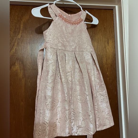 Embellished Pink Dress with Pearl Neck - Size 6 - Picture 1 of 3